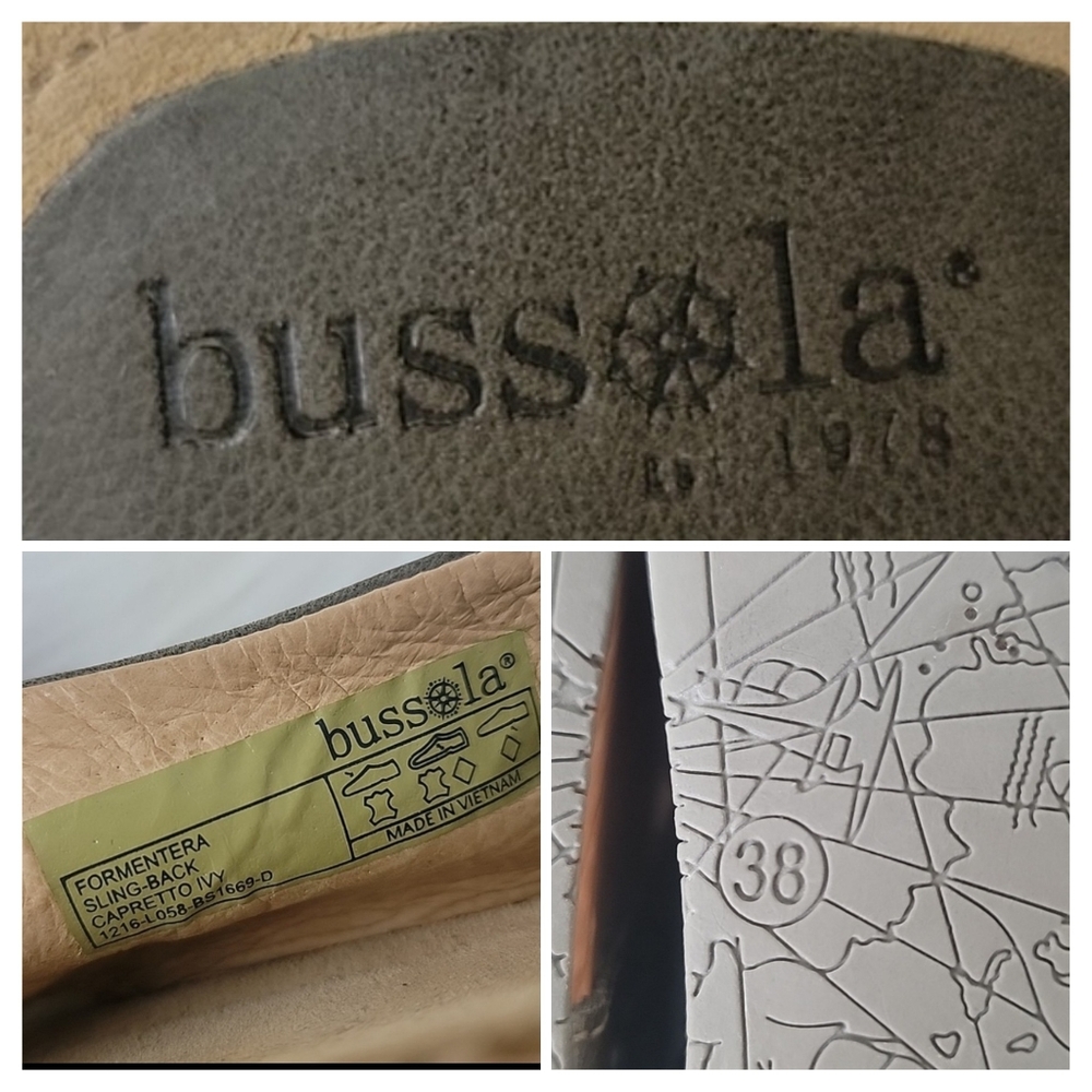 BUSSOLA Formentera Capretto‎ Ivy Leather Comfort Wedge Chucky Boho Sandals 38 - Picture 10 of 15